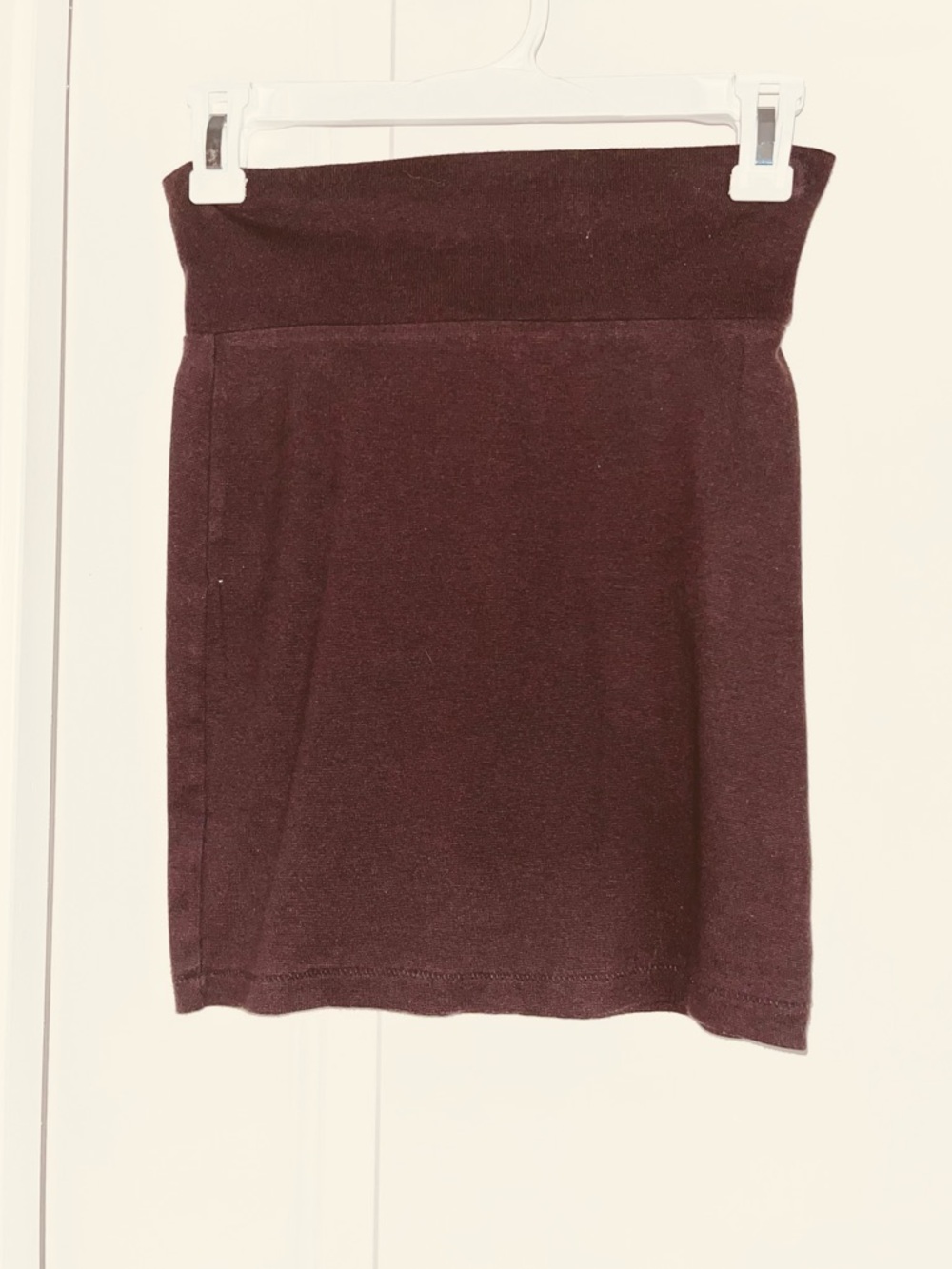Chocolate Brown High Waisted Knit Skirt